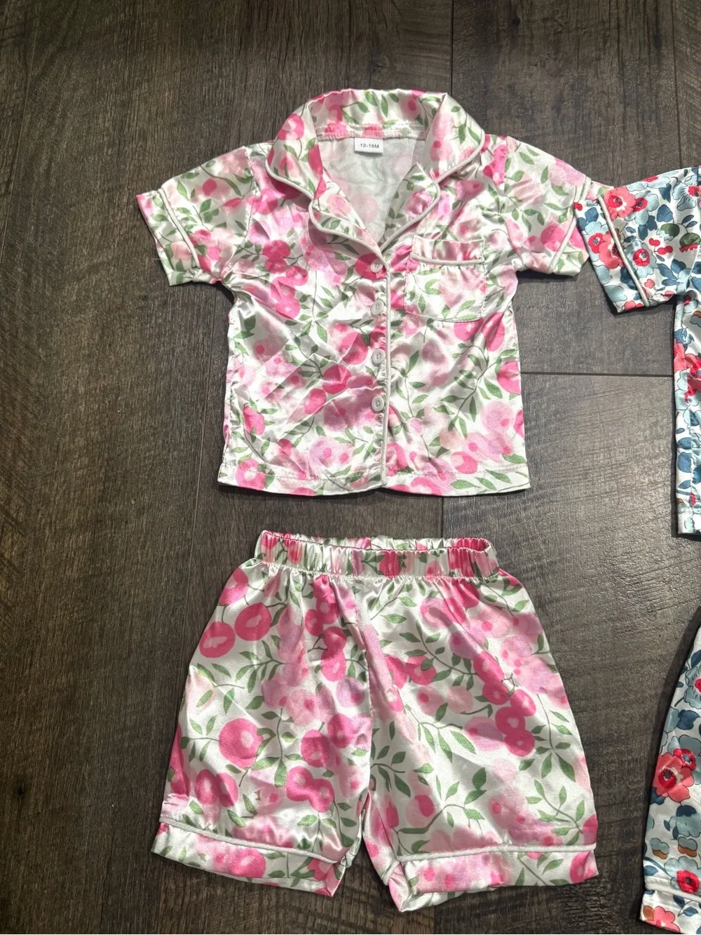 Baby Toddler Girl Floral Satin Pajama Set Bundle 12-18m